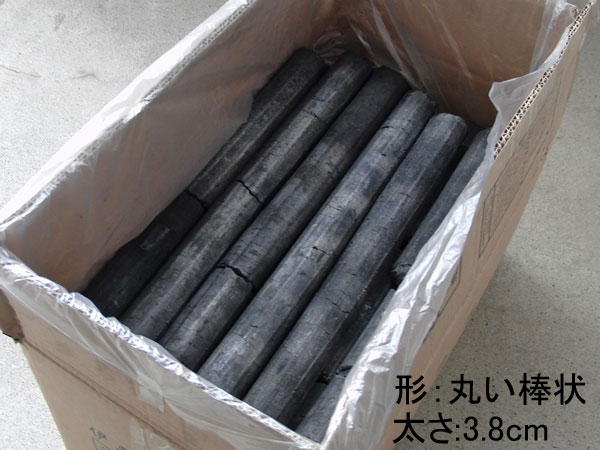 商品画像：中国産穴なしオガ炭　上小丸　15kg